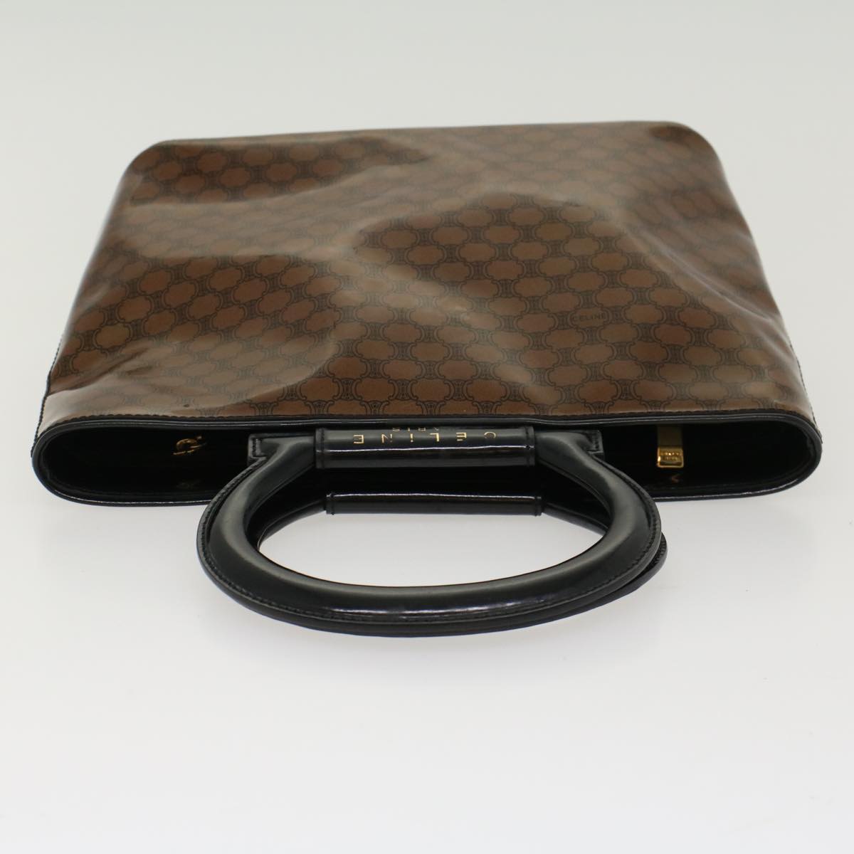 Celine Macadam Canvas Hand Bag Brown  47388