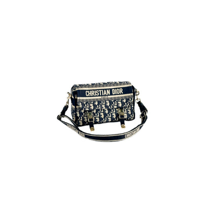 Christian Dior Camp Bag Blue Oblique Small Embroidery
