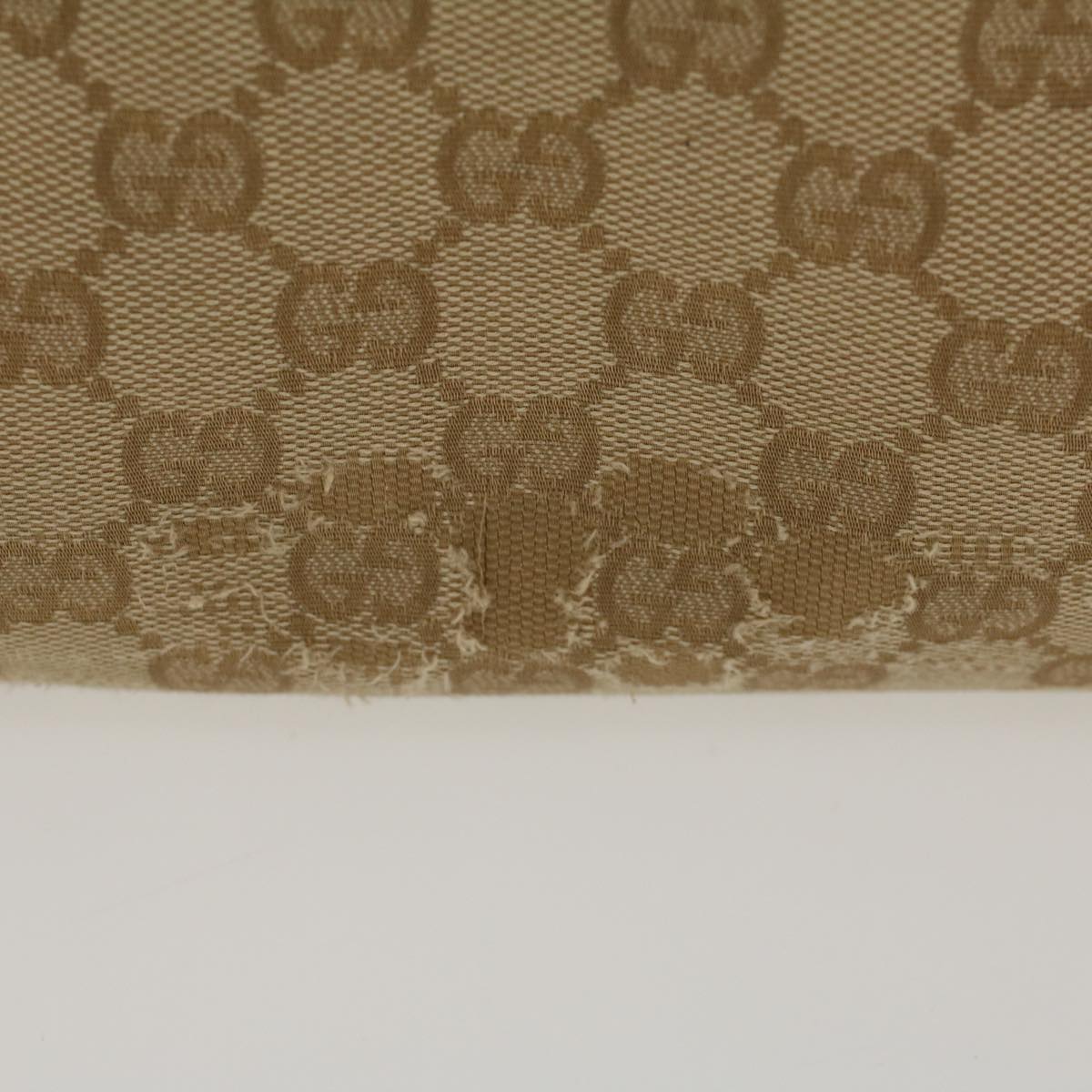 GUCCI GG Canvas Shoulder Bag Leather Beige Gold 168805  47525