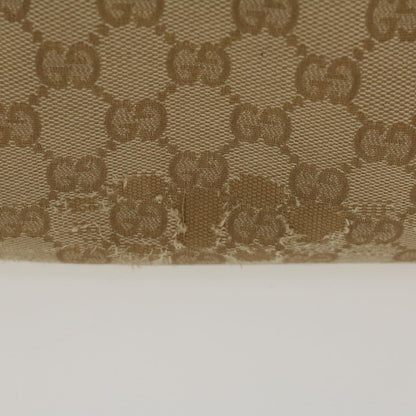 GUCCI GG Canvas Shoulder Bag Leather Beige Gold 168805  47525