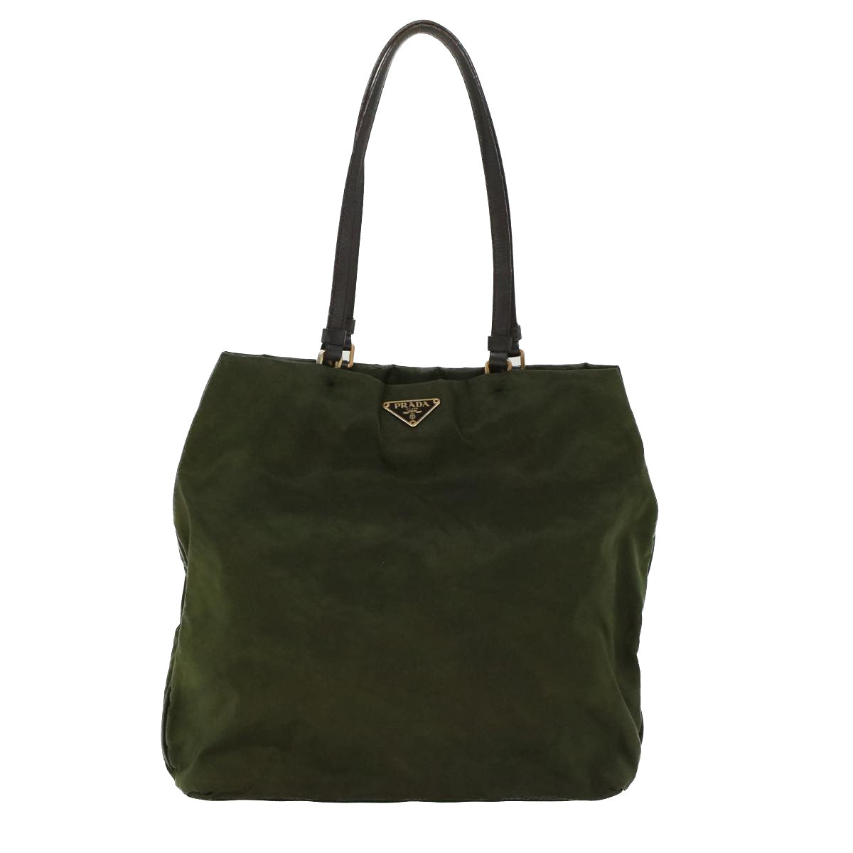 Prada Hand Bag Nylon Khaki  47526