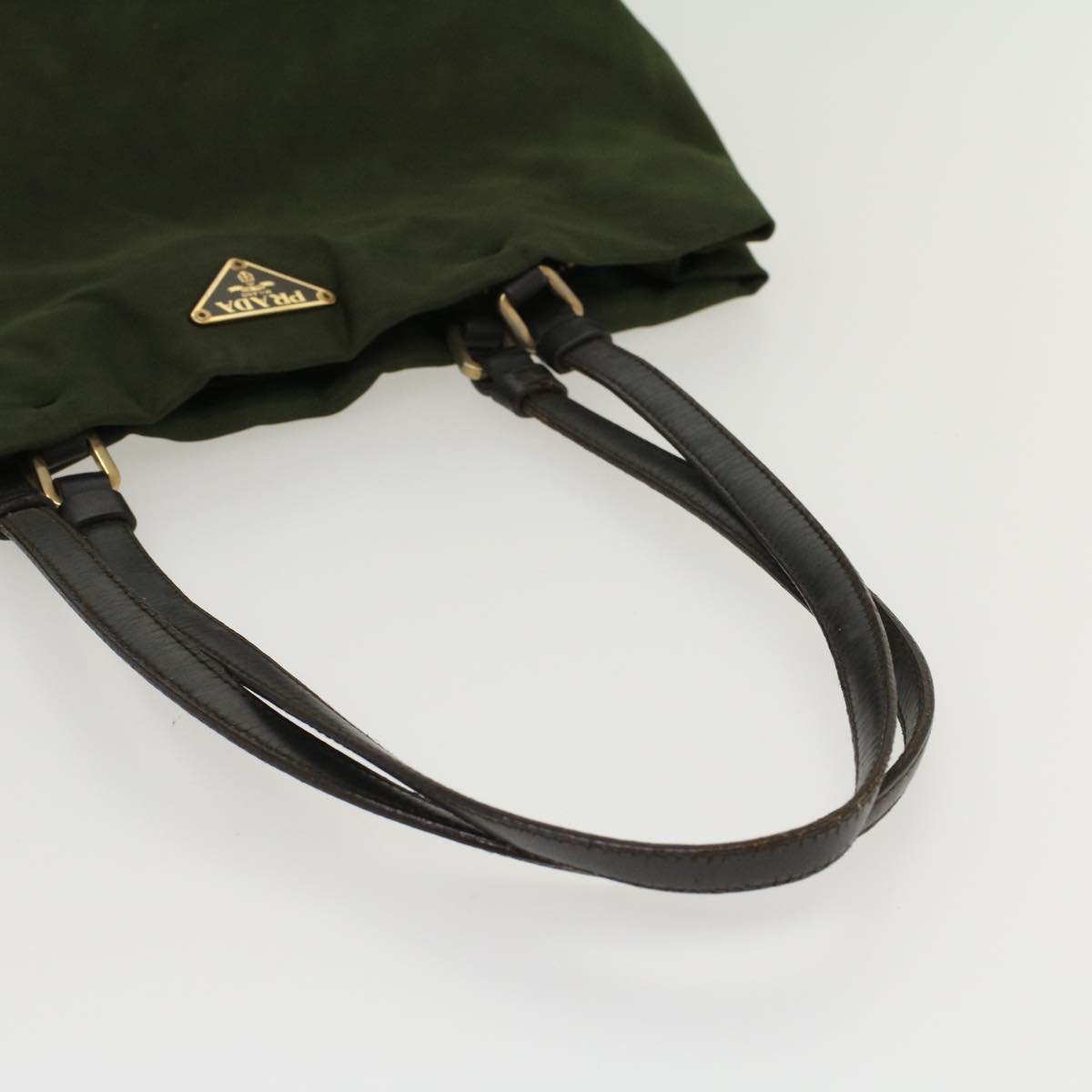 Prada Hand Bag Nylon Khaki  47526