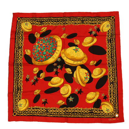 Celine Scarf Silk Red Black yellow  47529