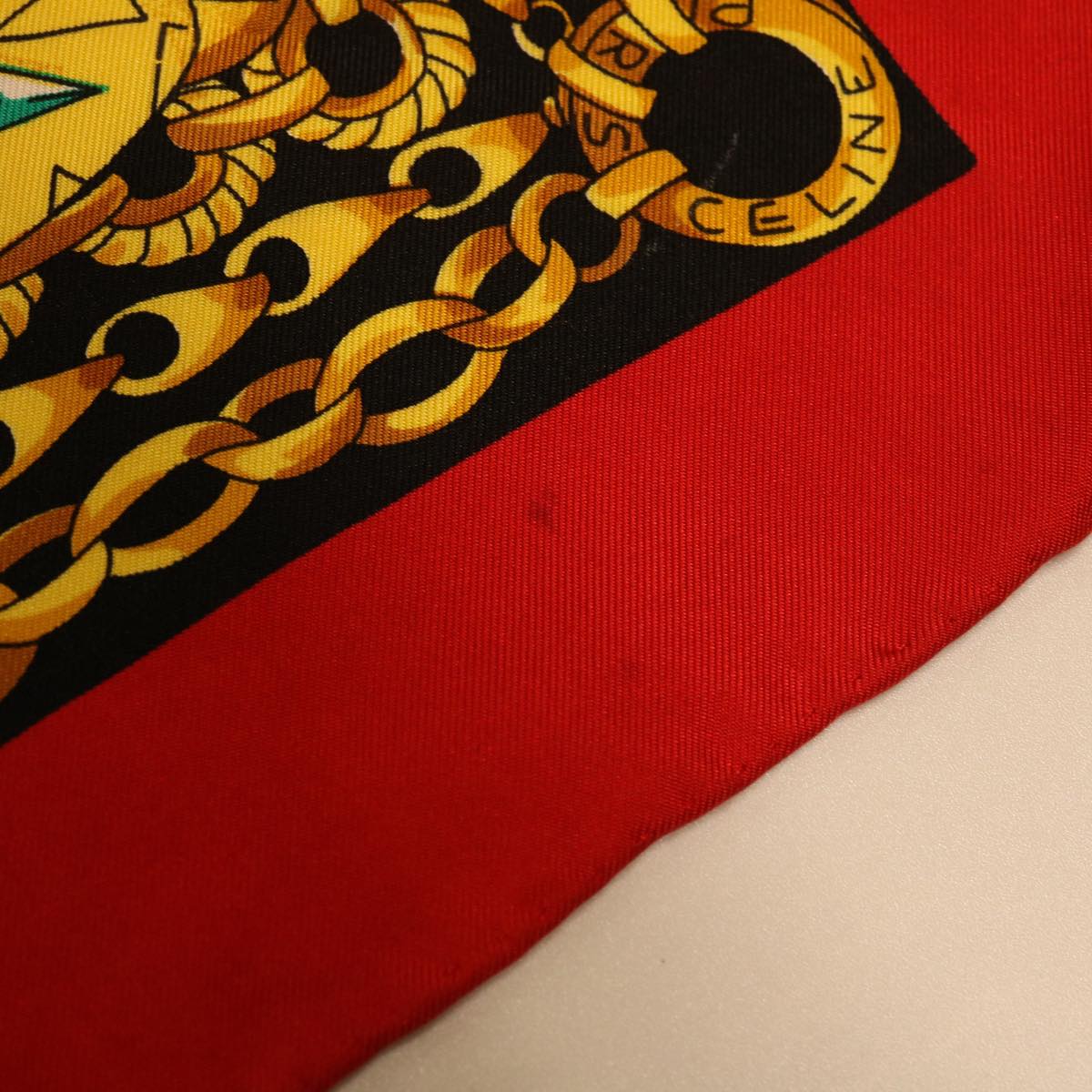 Celine Scarf Silk Red Black yellow  47529