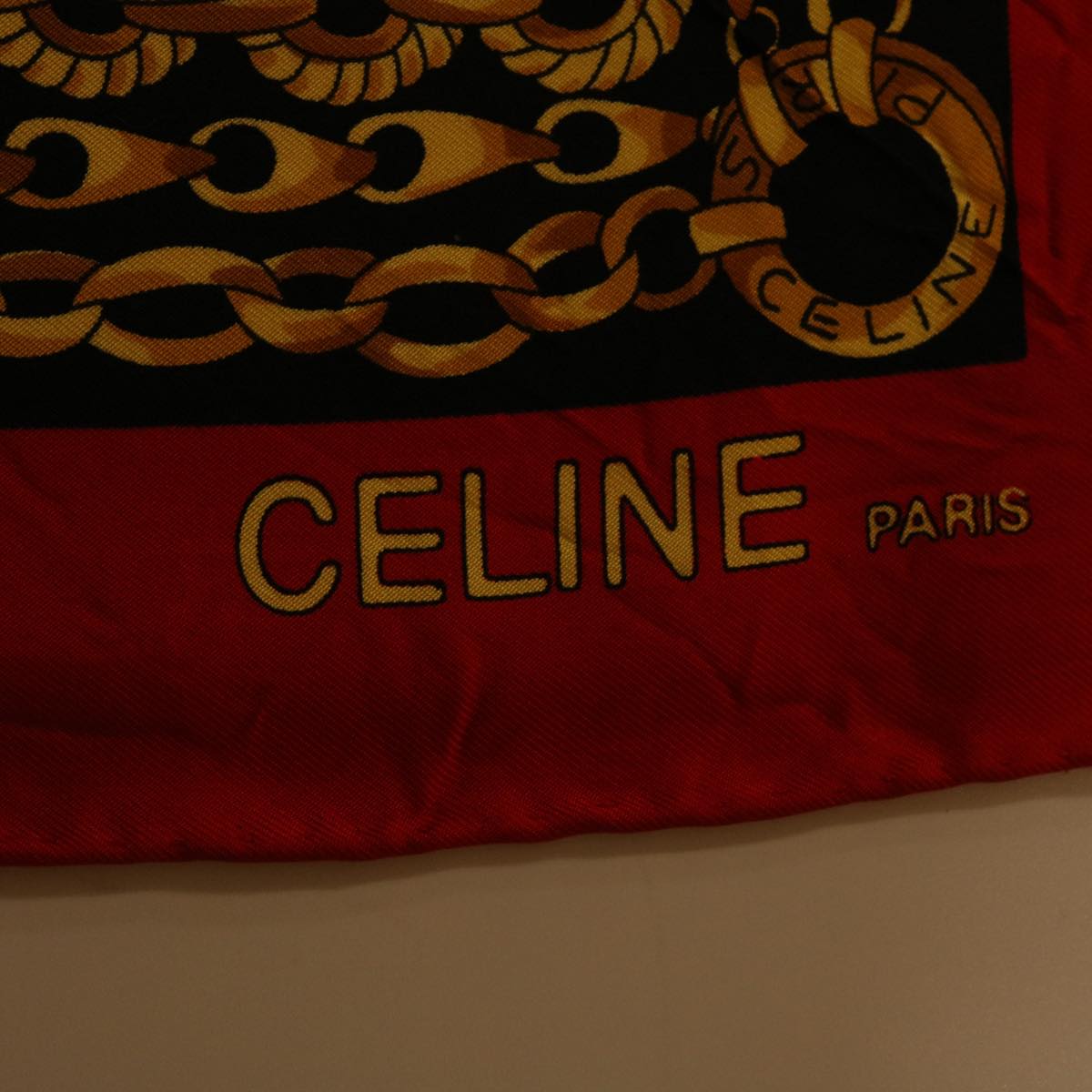Celine Scarf Silk Red Black yellow  47529