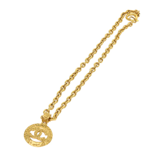 Chanel Chain Necklace Gold Tone CC Auth A