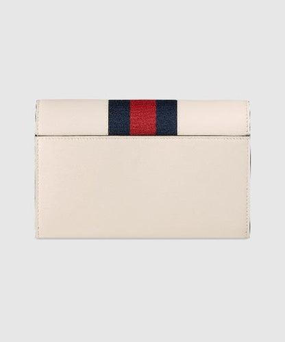 Gucci Sylvie Leather Mini Chain Bag White