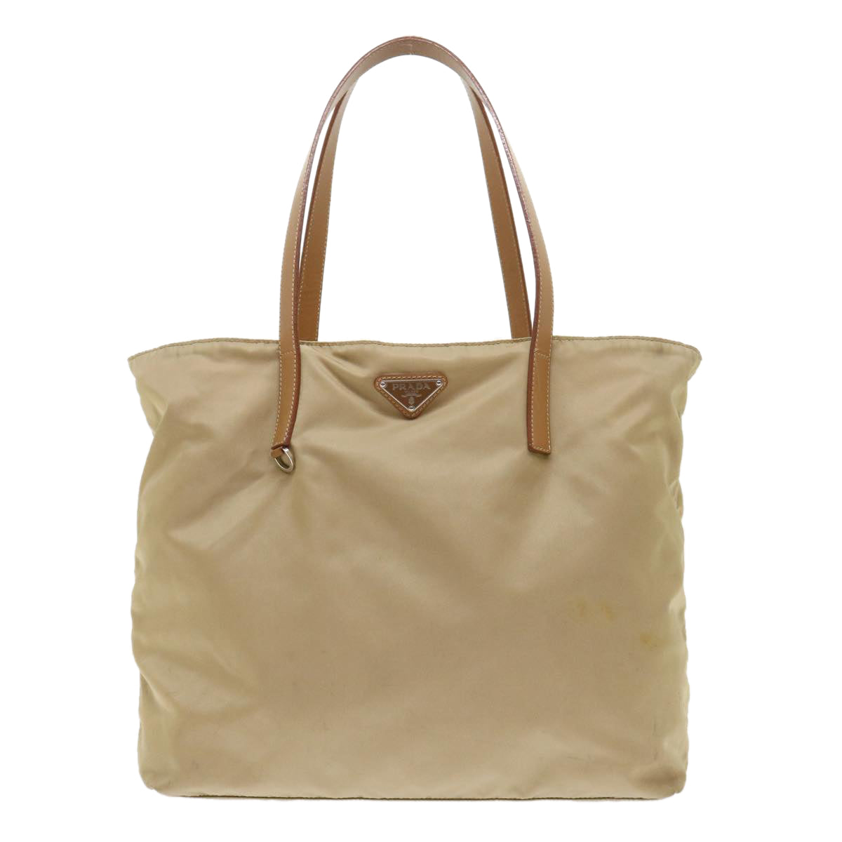 PRADA Shoulder Bag Nylon Beige Auth 47678