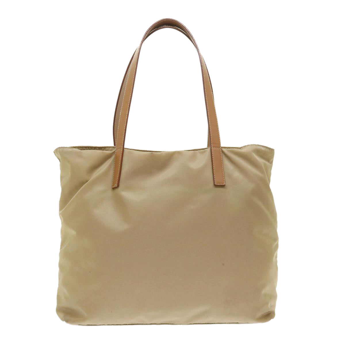 PRADA Shoulder Bag Nylon Beige Auth 47678