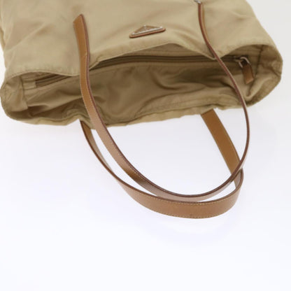 PRADA Shoulder Bag Nylon Beige Auth 47678