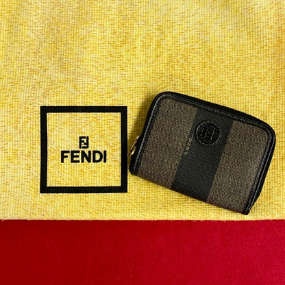 FENDI Coin case leather black Pecan