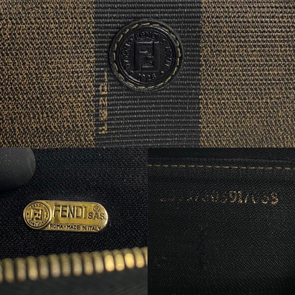 FENDI Coin case leather black Pecan
