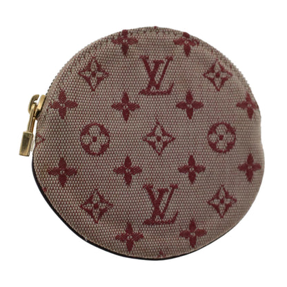 Louis Vuitton Monogram Mini Porte Monnaie Ron Coin Purse Red M92462 Auth 47704