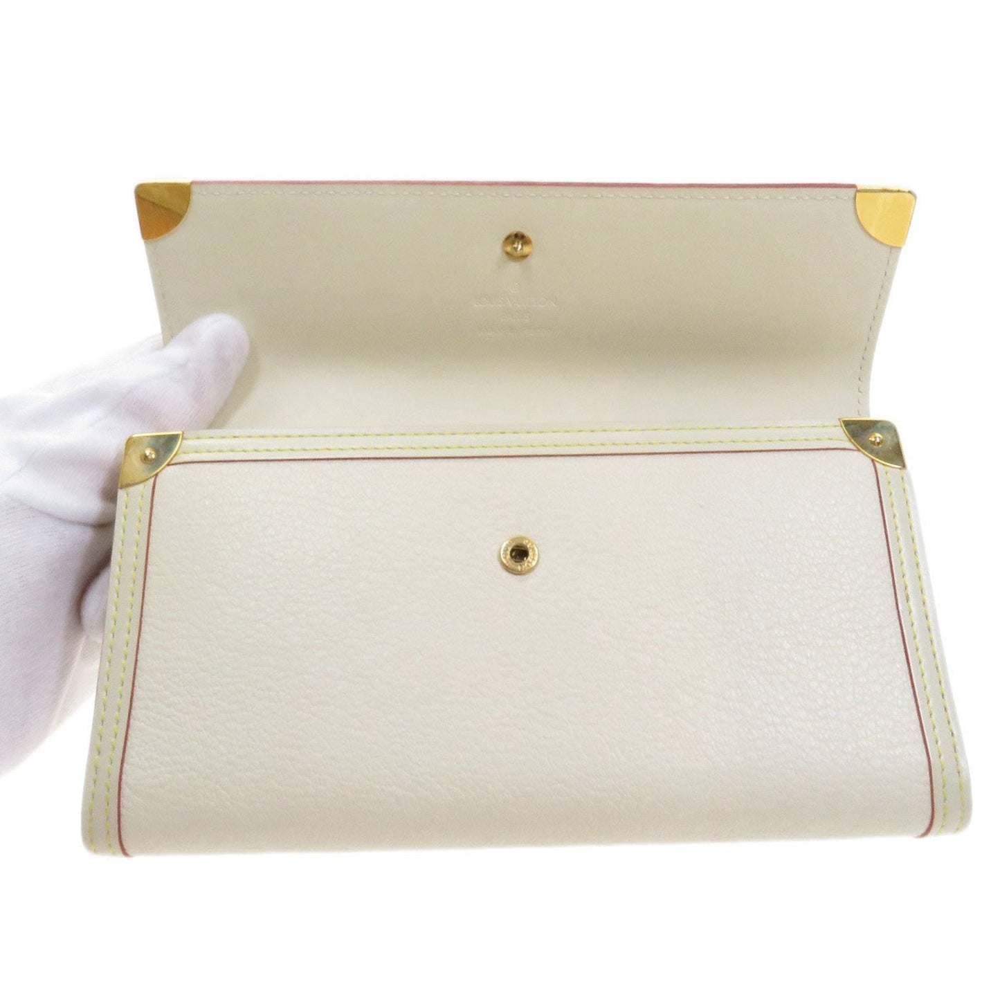 Louis Vuitton White Leather Suhali wallet accessories