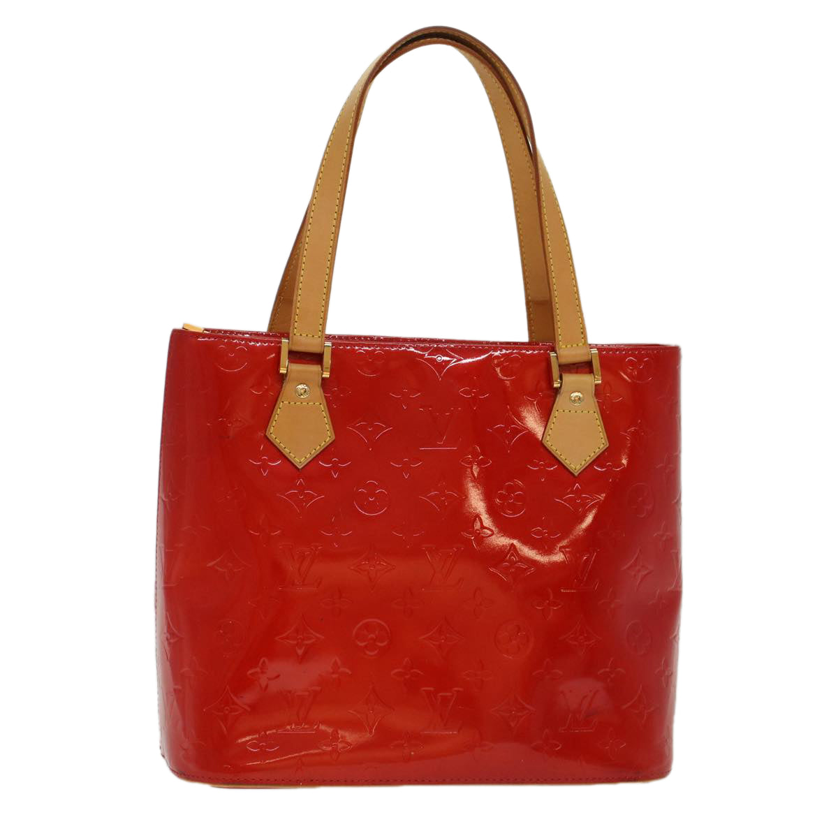 LOUIS VUITTON Monogram Vernis Houston Hand Bag Red M91092 LV  47972