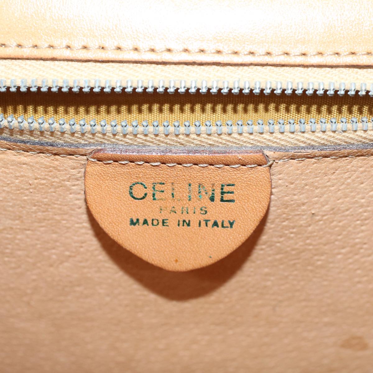 Celine Macadam Canvas Hand Bag PVC Leather Brown  47998