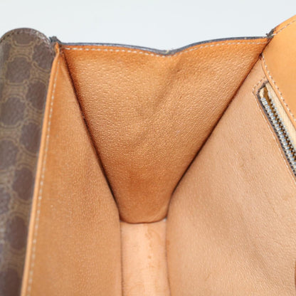 Celine Macadam Canvas Hand Bag PVC Leather Brown  47998