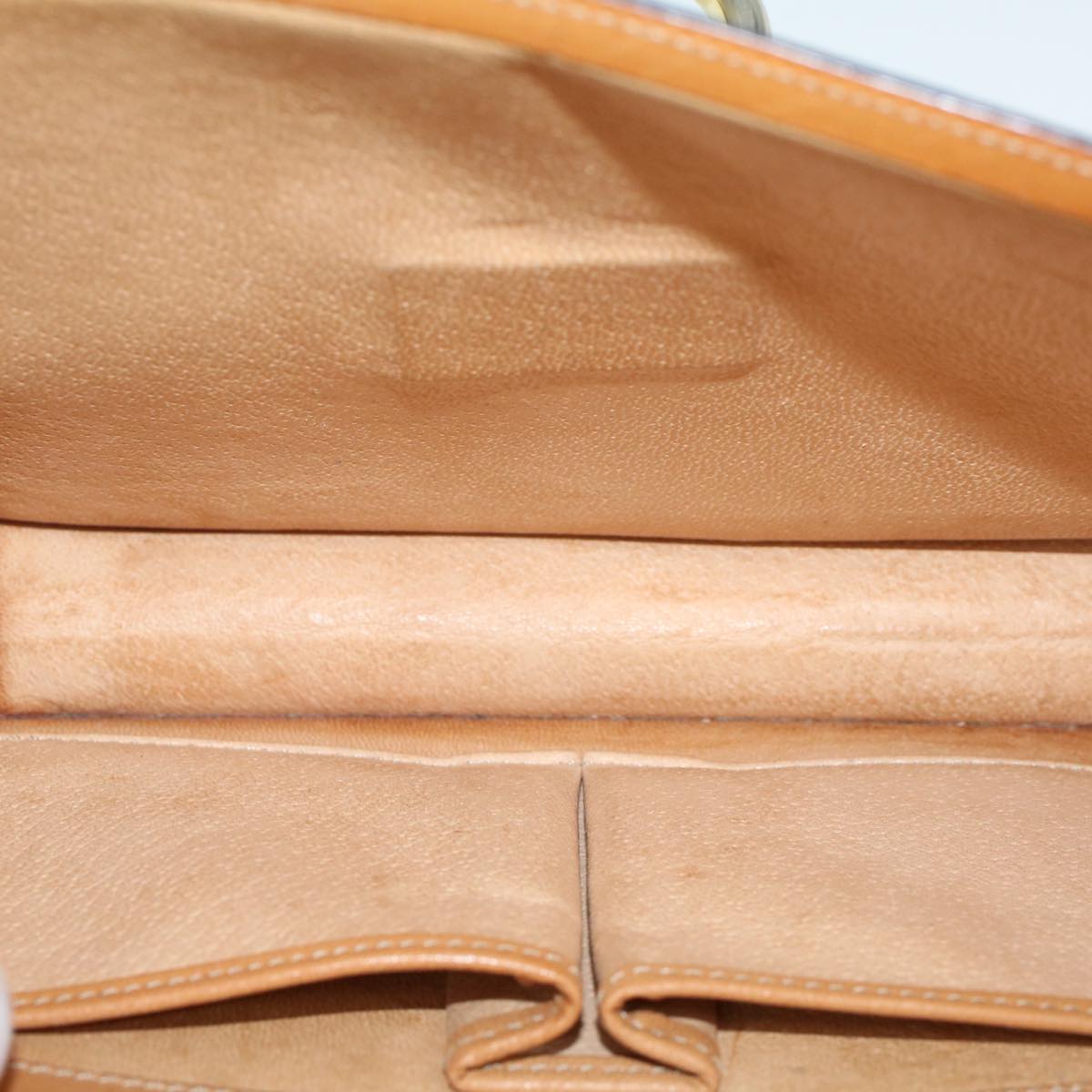 Celine Macadam Canvas Hand Bag PVC Leather Brown  47998
