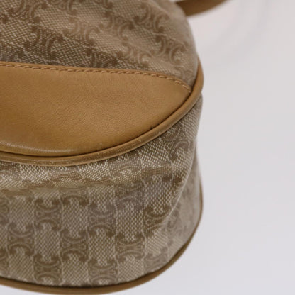 Celine Macadam Canvas Shoulder Bag PVC Leather Brown  47999