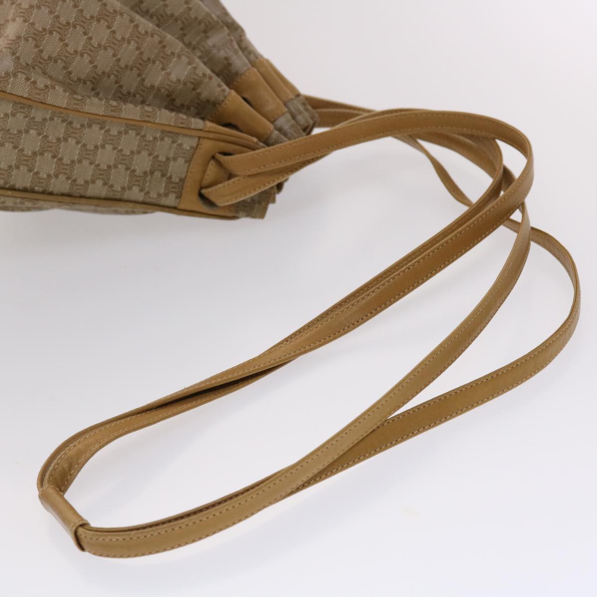 Celine Macadam Canvas Shoulder Bag PVC Leather Brown  47999