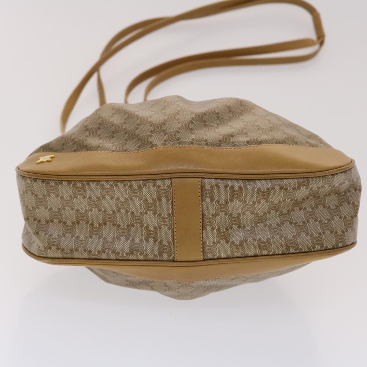 Celine Macadam Canvas Shoulder Bag PVC Leather Brown  47999