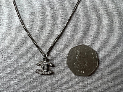 Chanel CC Crystal Pendant Necklace