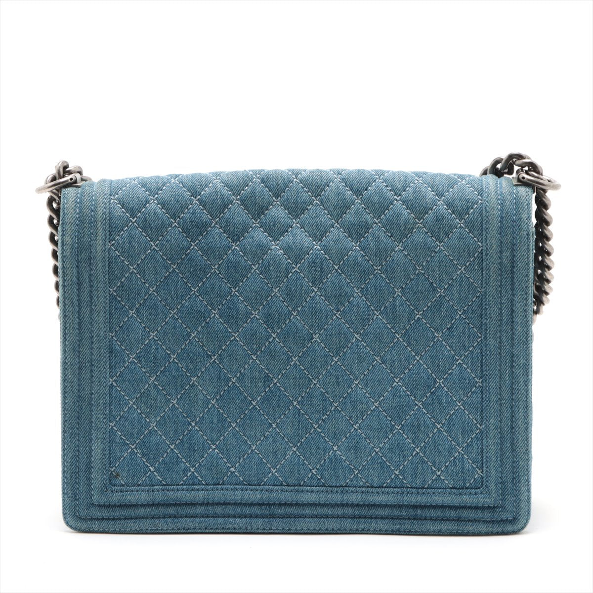 Chanel Navy Denim Chain Shoulder Bag