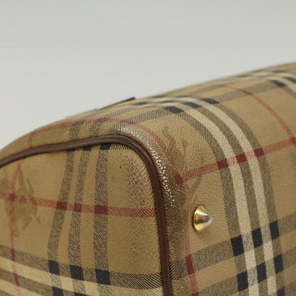 BurberrySs Nova Check Hand Bag PVC Leather Beige Brown Auth 48027
