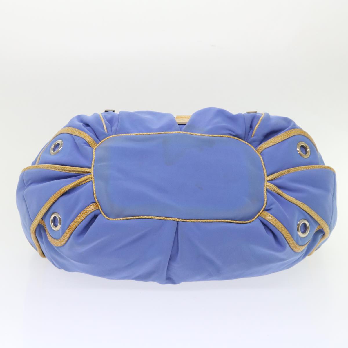 Celine Boston Bag Nylon Blue Brown  48042