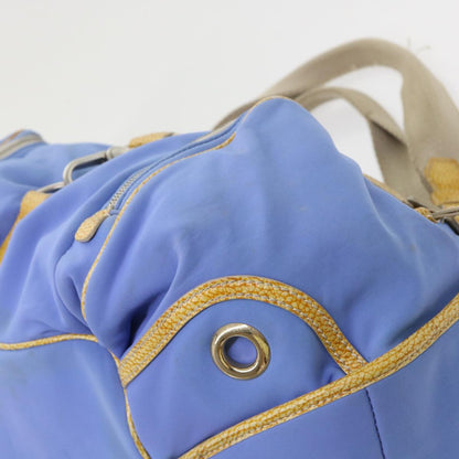 Celine Boston Bag Nylon Blue Brown  48042