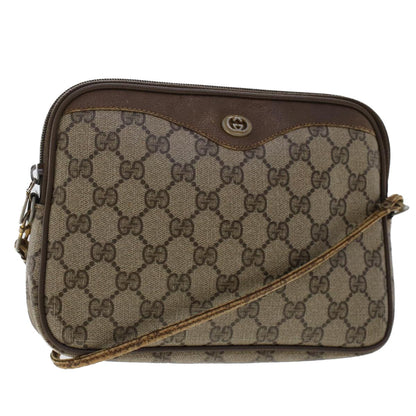 GUCCI GG Canvas Shoulder Bag PVC Leather Beige  48136