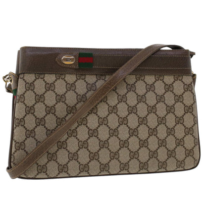 GUCCI GG Canvas Web Sherry Line Shoulder Bag Beige Red 904.02.035..  48148