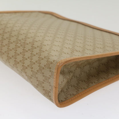Celine Macadam Canvas Clutch Bag PVC Leather Beige  48156