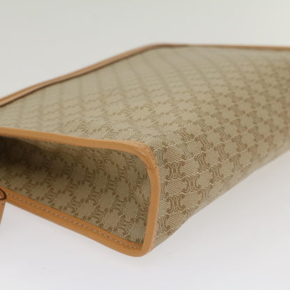 Celine Macadam Canvas Clutch Bag PVC Leather Beige  48156