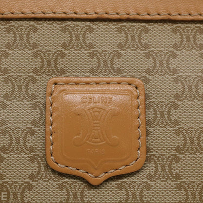 Celine Macadam Canvas Clutch Bag PVC Leather Beige  48156