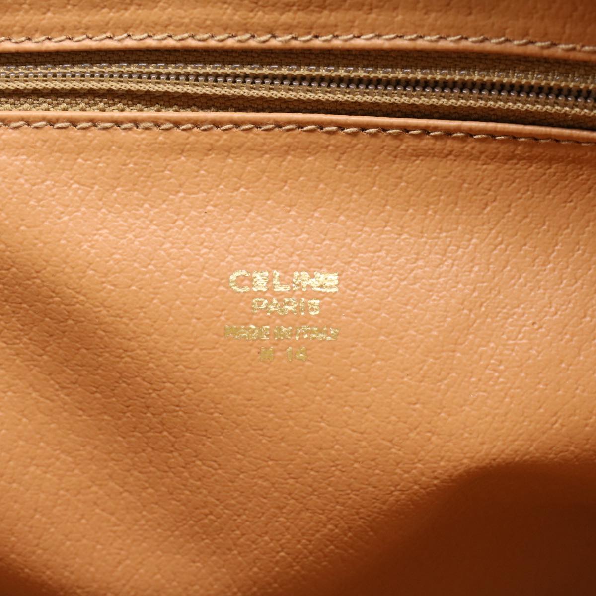 Celine Macadam Canvas Clutch Bag PVC Leather Beige  48156