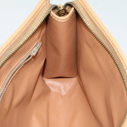 Celine Macadam Canvas Clutch Bag PVC Leather Beige  48156