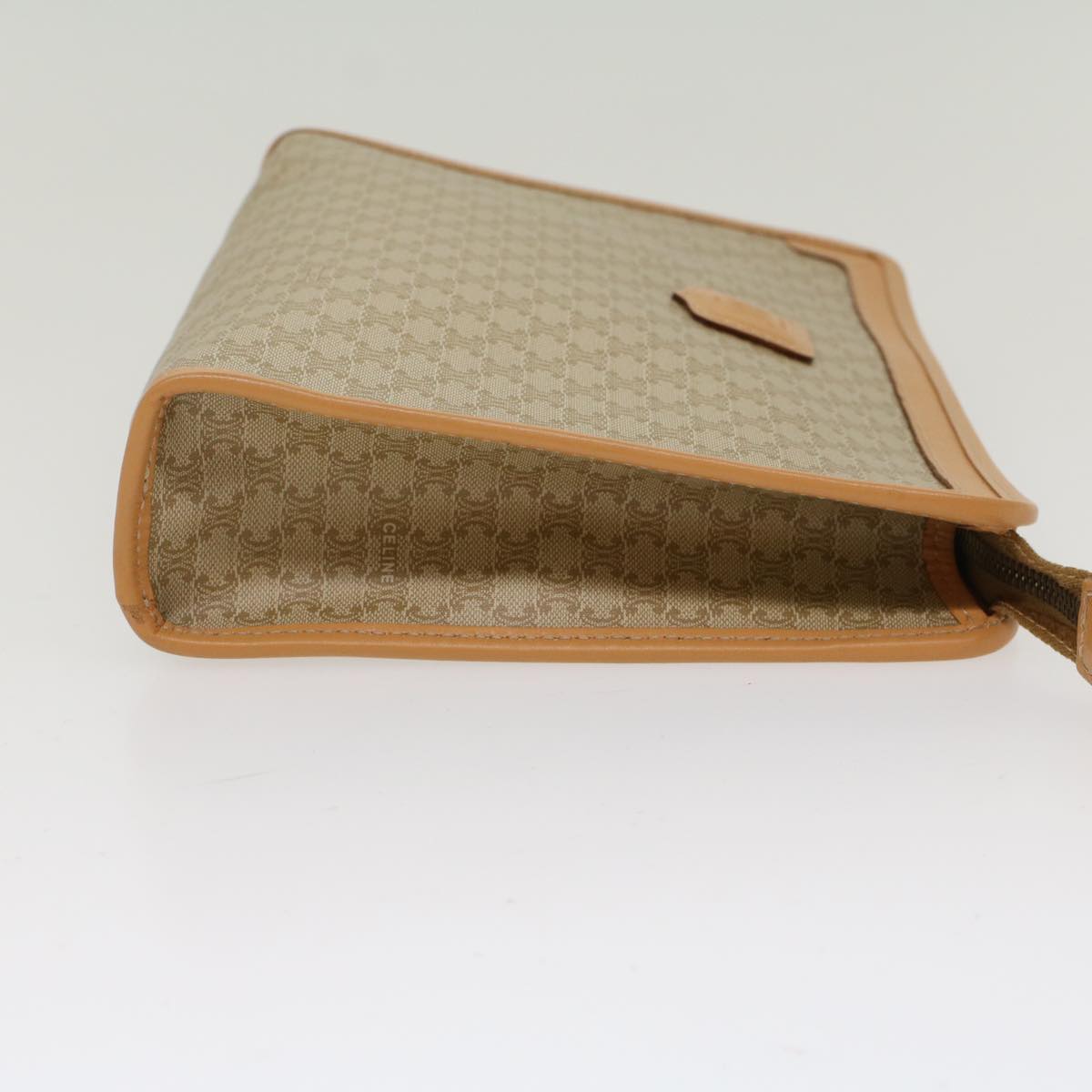 Celine Macadam Canvas Clutch Bag PVC Leather Beige  48156