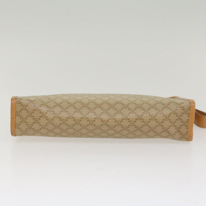 Celine Macadam Canvas Clutch Bag PVC Leather Beige  48156