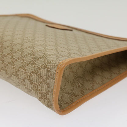 Celine Macadam Canvas Clutch Bag PVC Leather Beige  48156