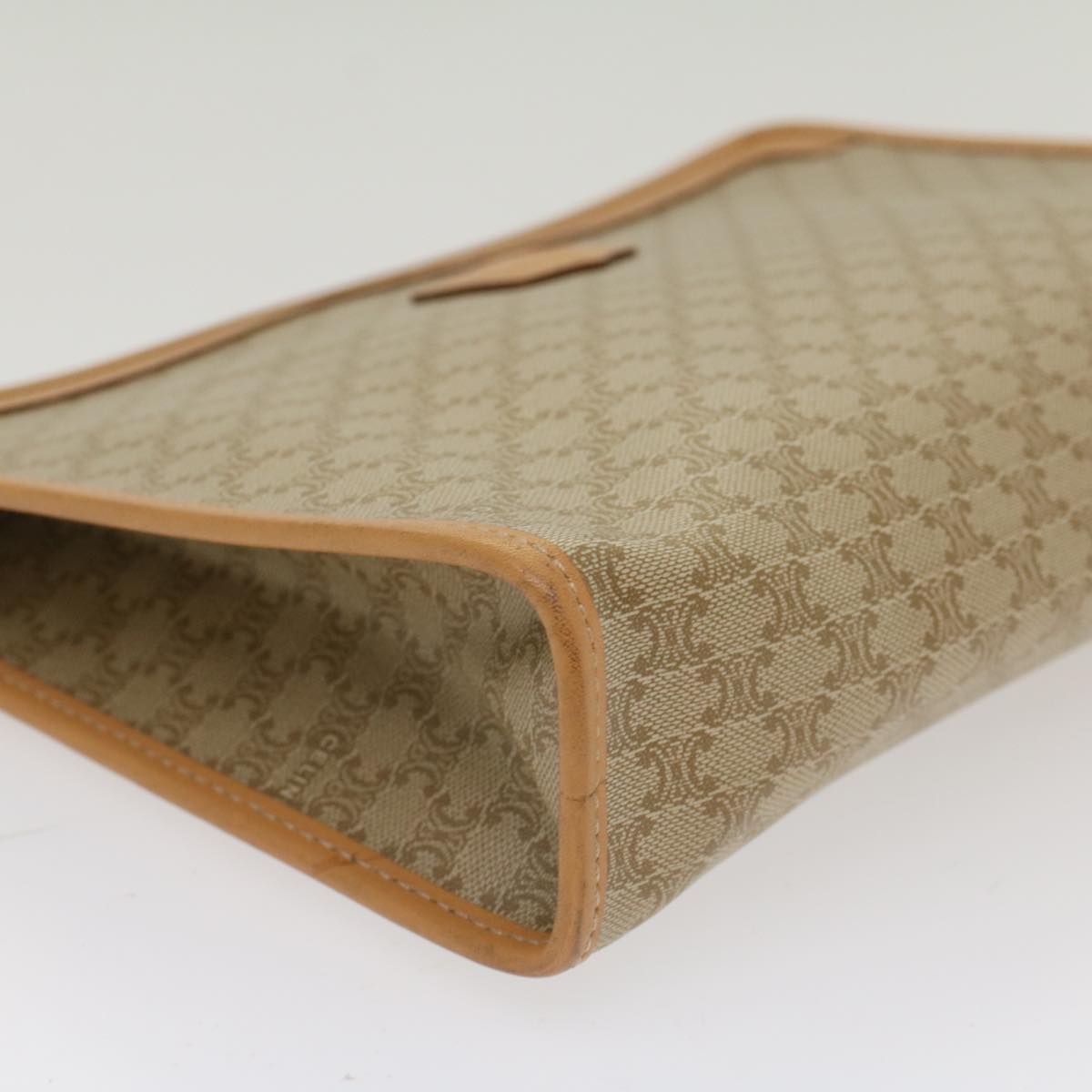 Celine Macadam Canvas Clutch Bag PVC Leather Beige  48156