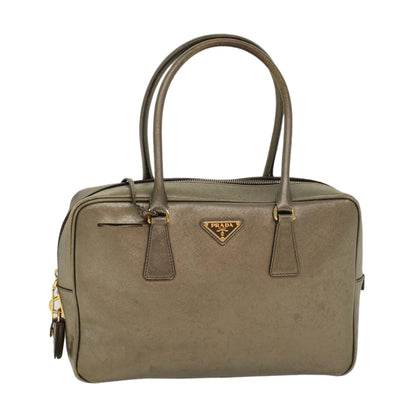 Prada Safiano Leather Hand Bag Gold Tone  48193