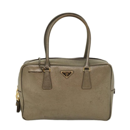 Prada Safiano Leather Hand Bag Gold Tone  48193