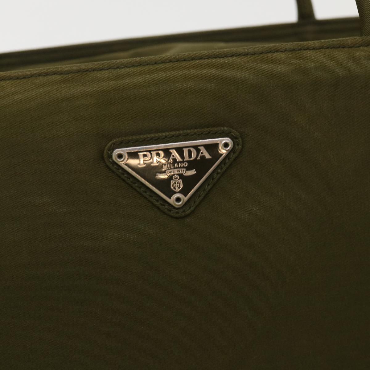 Prada Hand Bag Nylon Khaki  48200