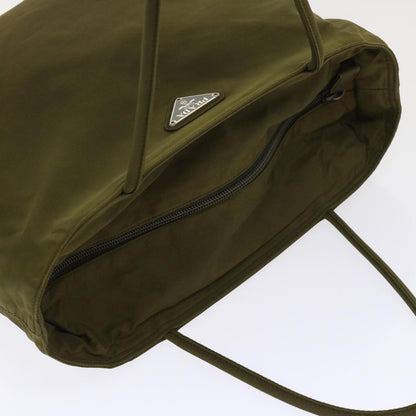 Prada Hand Bag Nylon Khaki  48200