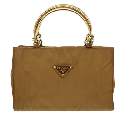 Prada Chain Hand Bag Nylon Brown  48201