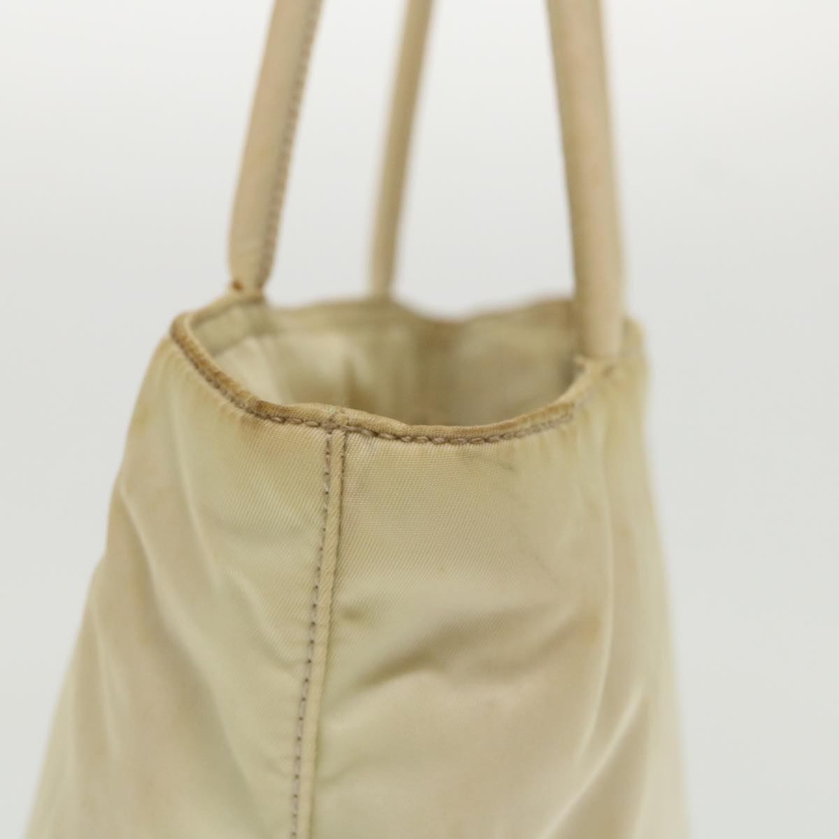 Prada Hand Bag Nylon Beige  48236