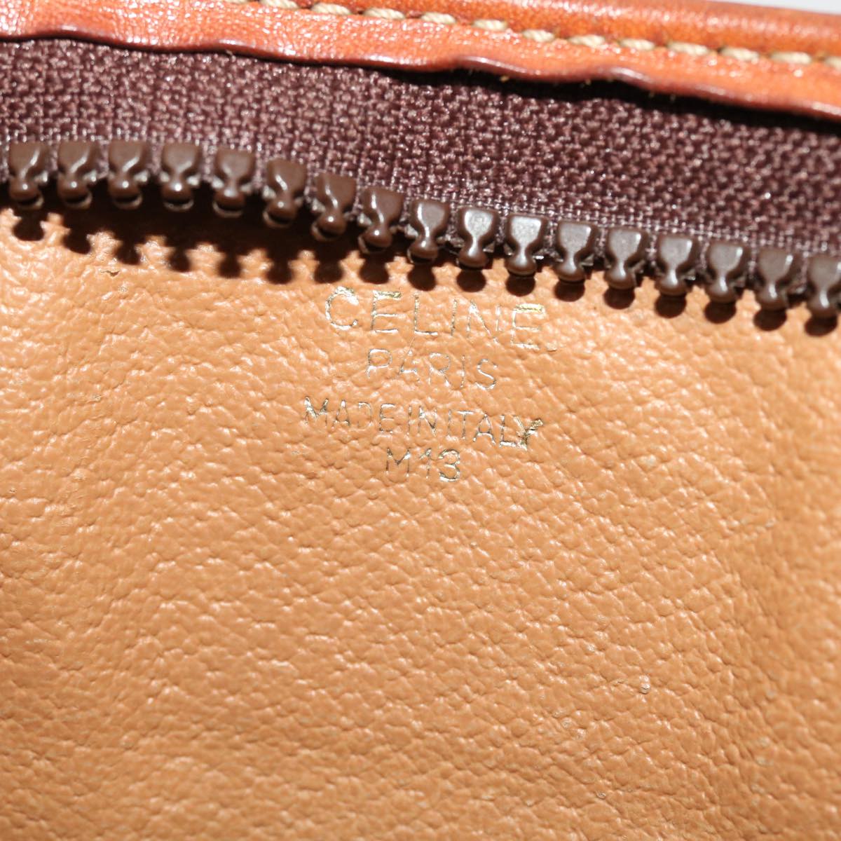 Celine Macadam Canvas Clutch Bag PVC Leather Brown  48331