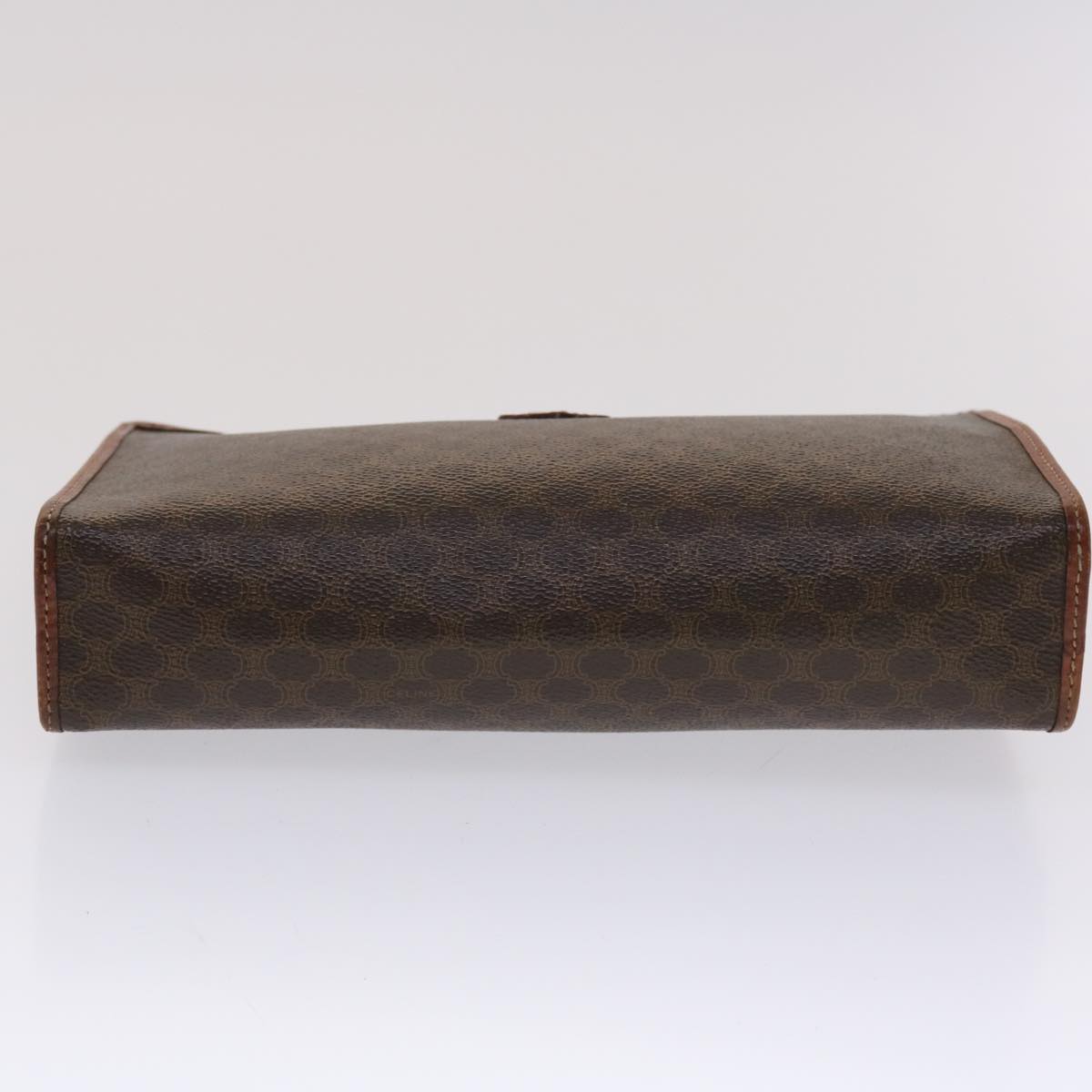Celine Macadam Canvas Clutch Bag PVC Leather Brown  48331