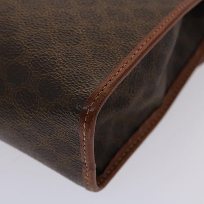Celine Macadam Canvas Clutch Bag PVC Leather Brown  48331